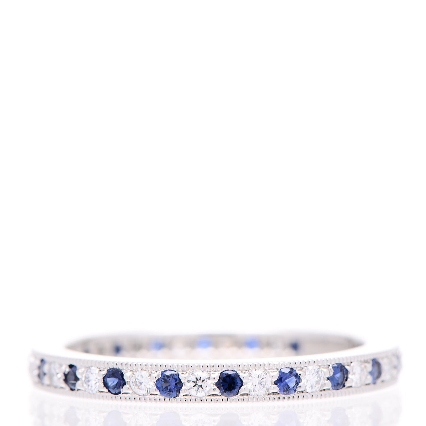Platinum Diamond Blue Sapphire Legacy Ring 53 6.25