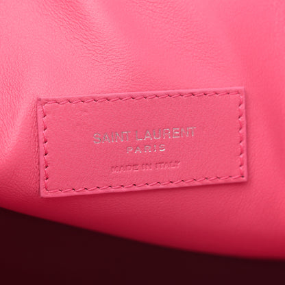 Saint Laurent Snakeskin Embossed Stripe Toy Shopping Tote White Pink 6 of 12