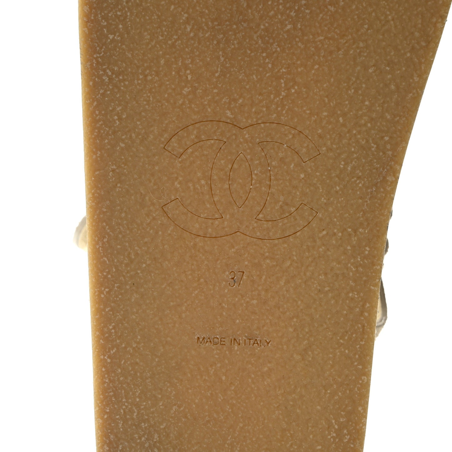 Suede Calfskin Velcro Flat Sandals 37 Ecru Dark Beige