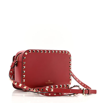 Valentino Garavani Calfskin Rockstud Flip Lock Camera Crossbody Bag Rosso 3 of 10