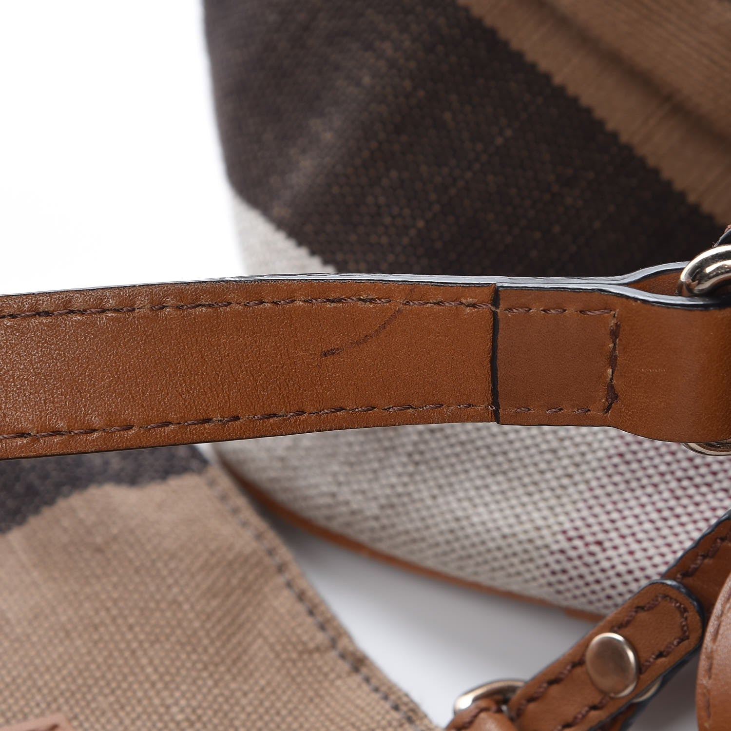 Burberry Canvas Mega Check Mini Ashby Tassel Crossbody Saddle Brown 11 of 15