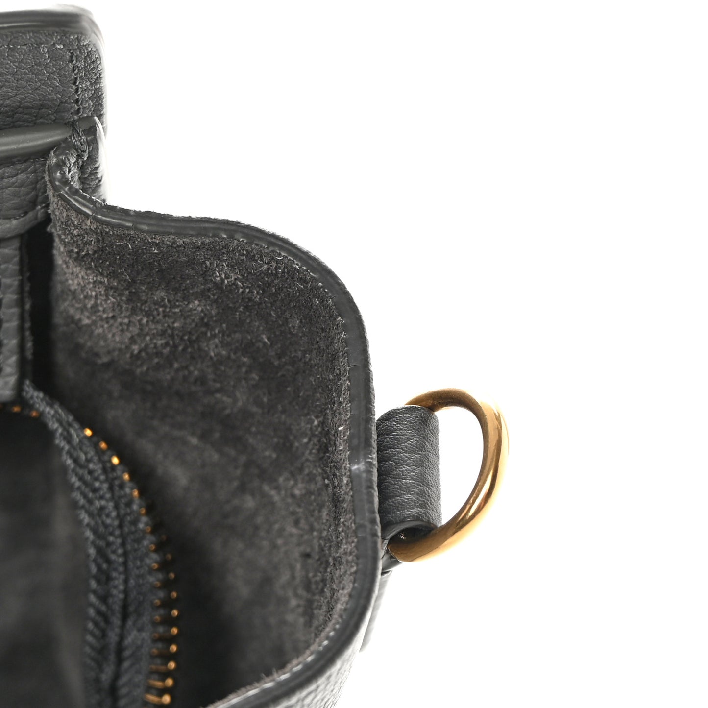 Baby Drummed Calfskin Nano Luggage Kohl