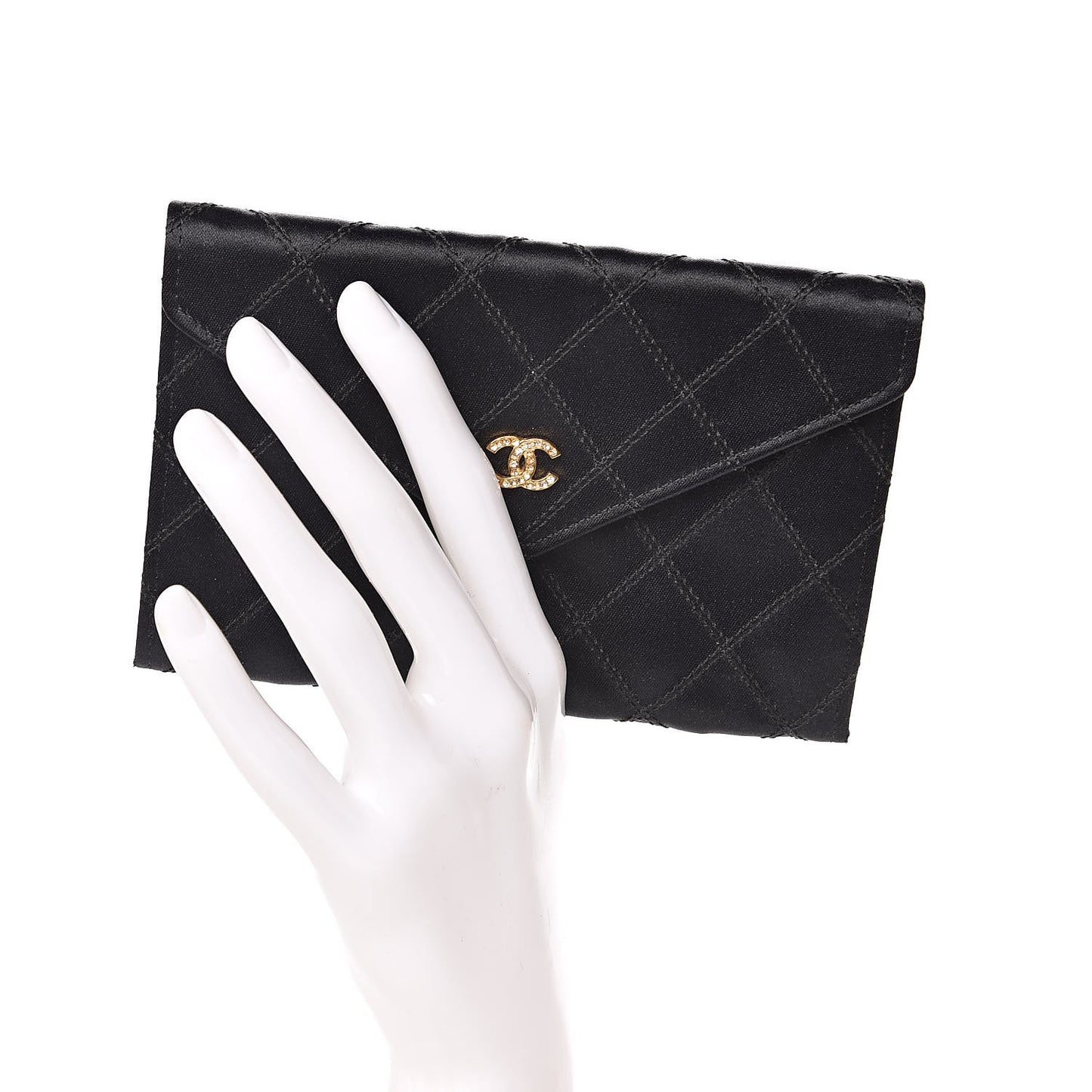 Satin Stitched Flap Card Case Black