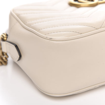 Gucci Calfskin Matelasse Small GG Marmont Chain Shoulder Bag White 9 of 13