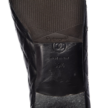 Chanel Aged Calfskin Quilted Cap Toe Ballerina Flats 39.5 Black 7 of 15