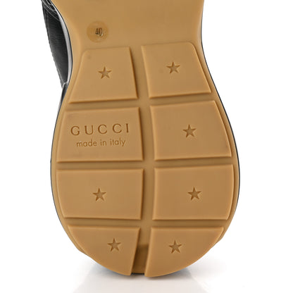 Gucci Calfskin Iridescent Logo Womens Rhyton Sneakers 40 Black 6 of 12