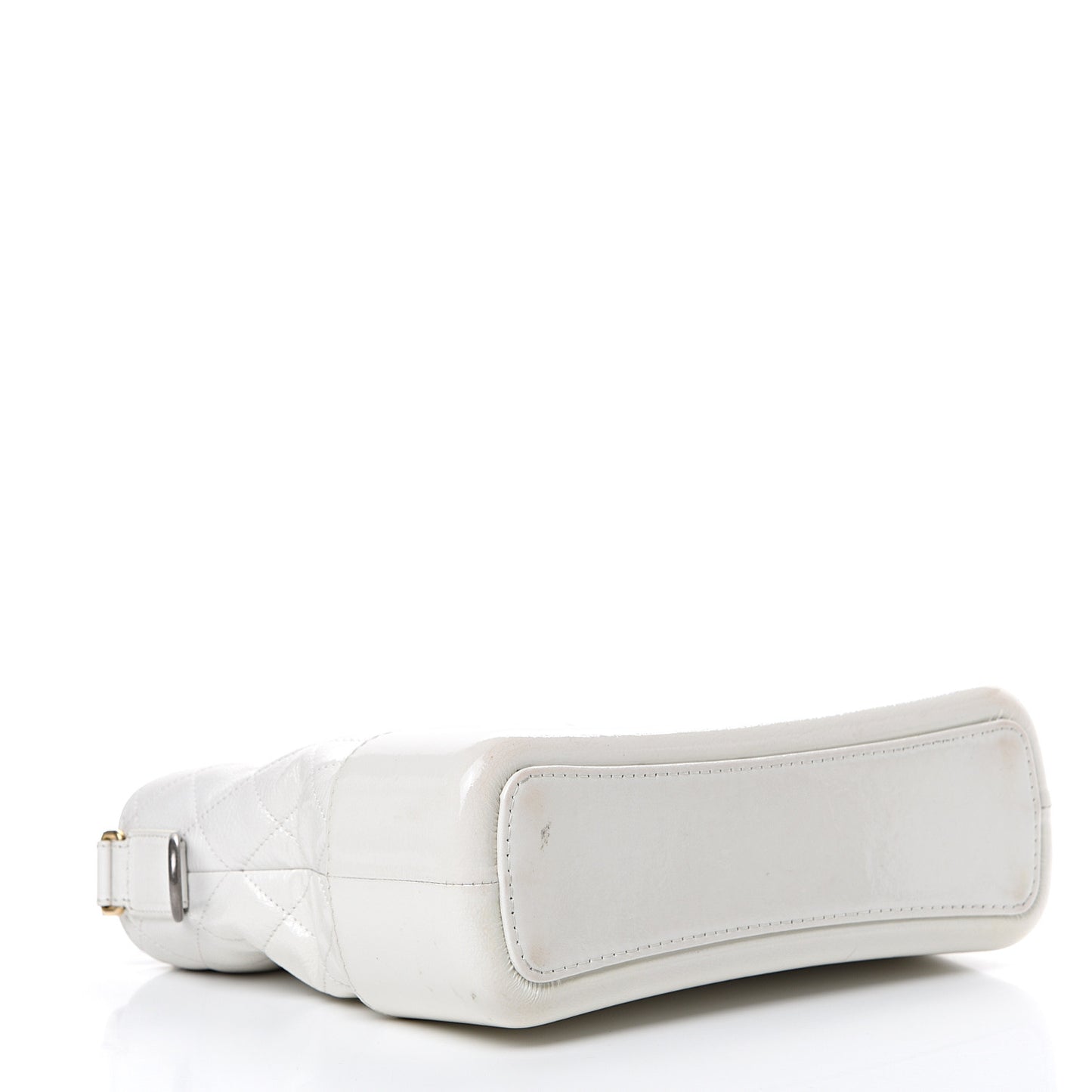 Aged Calfskin Quilted Medium Gabrielle Hobo White