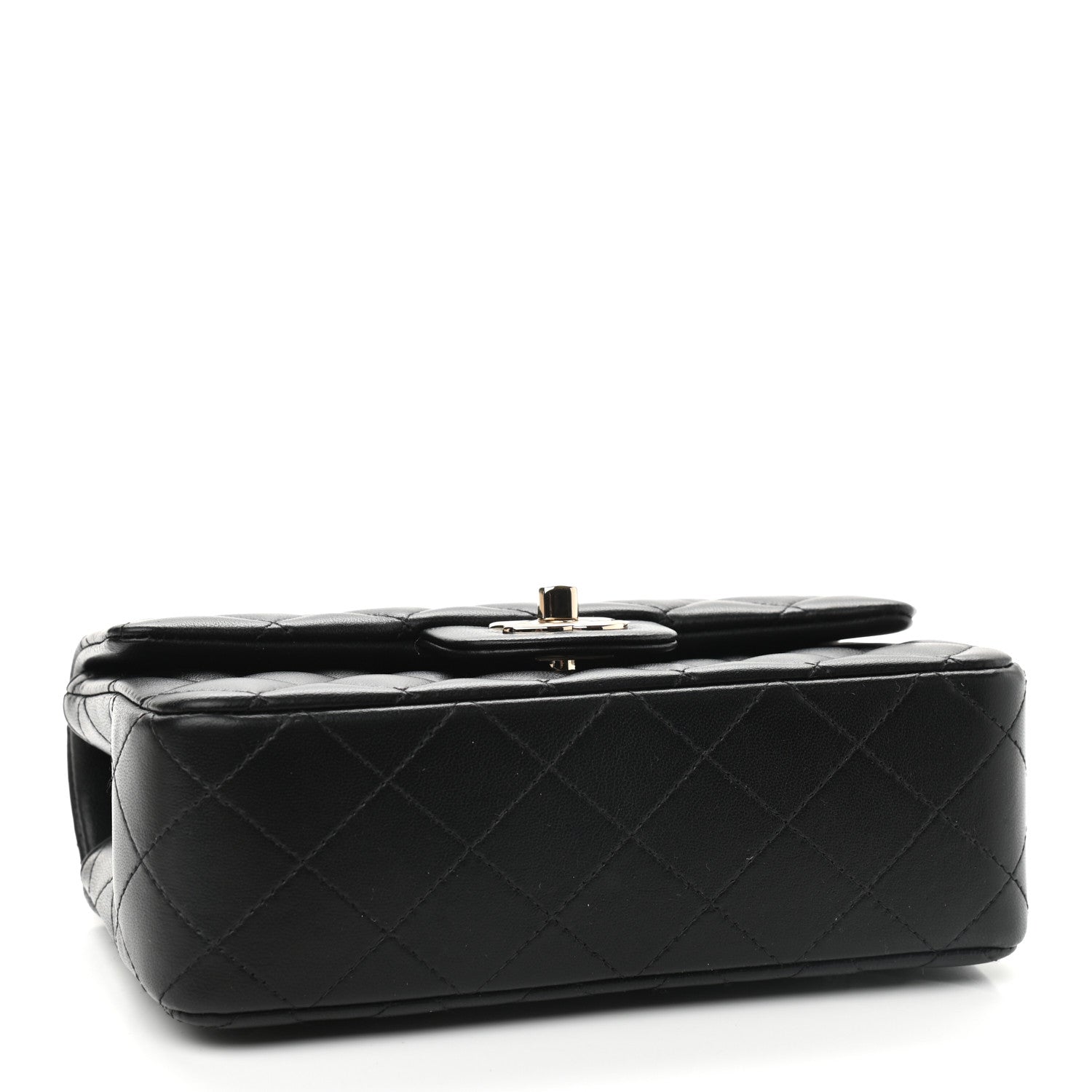 Chanel Lambskin Quilted Mini Top Handle Rectangular Flap Black 4 of 9
