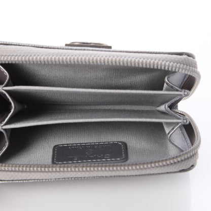 Chanel Metallic Caviar Quilted Boy Zip Around Coin Purse Wallet Silver 6 of 9