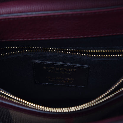 Burberry Derby Calfskin House Check Medium Camberley Burgundy 6 of 11