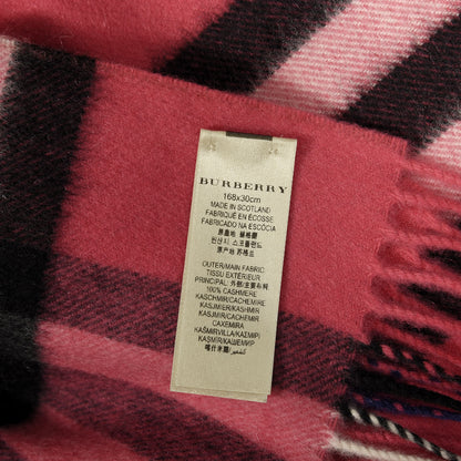 Burberry Cashmere Giant Check Fringe Scarf Rose Pink 4 of 4