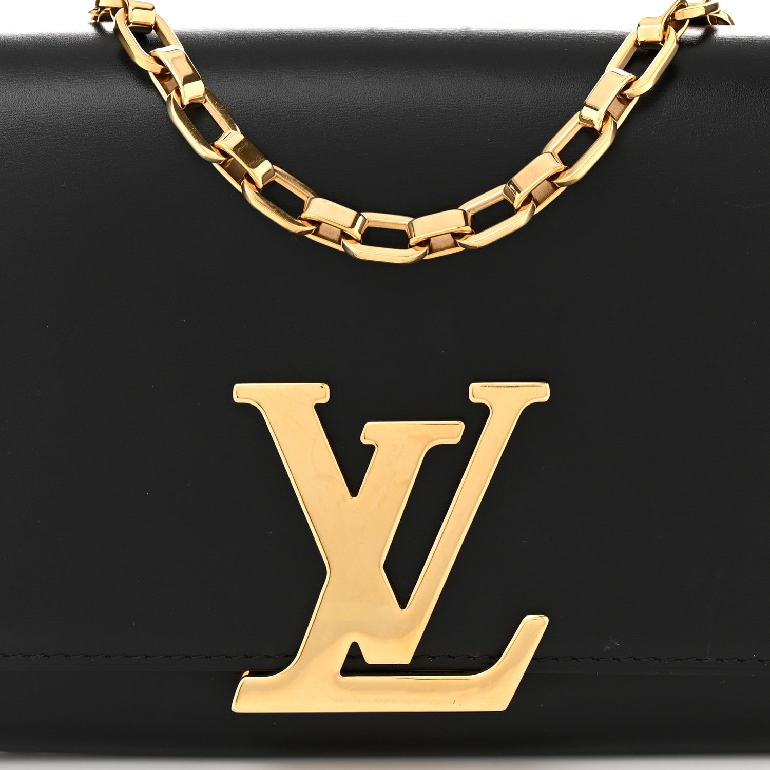 Louis Vuitton Calfskin Chain Louise GM Black 7 of 12