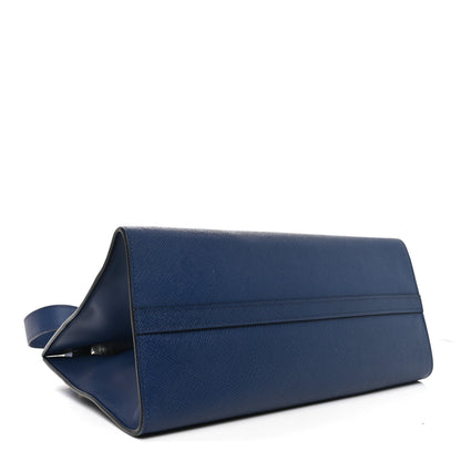 Prada Saffiano Cuir Calfskin Medium Monochrome Top Handle Tote Bluette 4 of 9