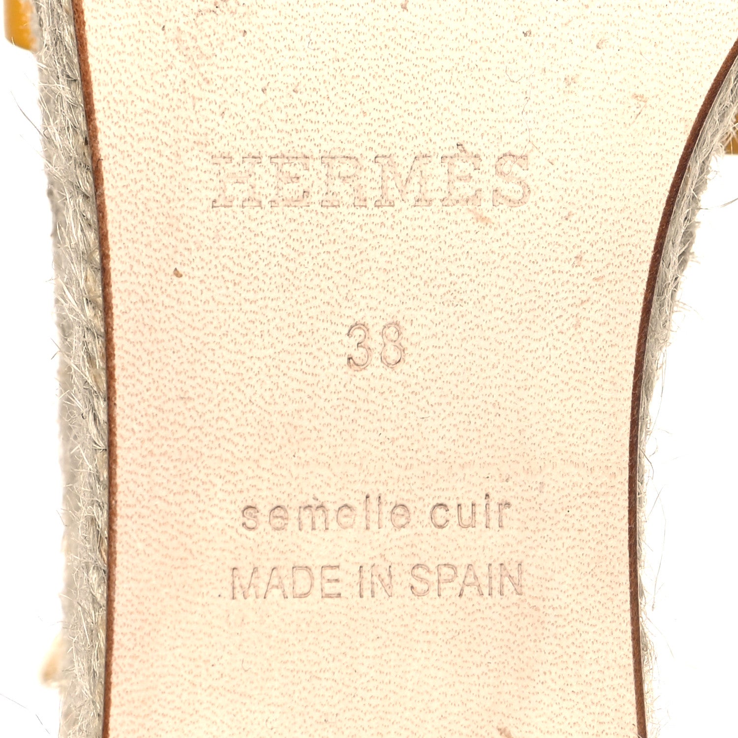 Hermes Goatskin Elda Espadrille Wedge Sandals 38 Jaune Sable 8 of 10