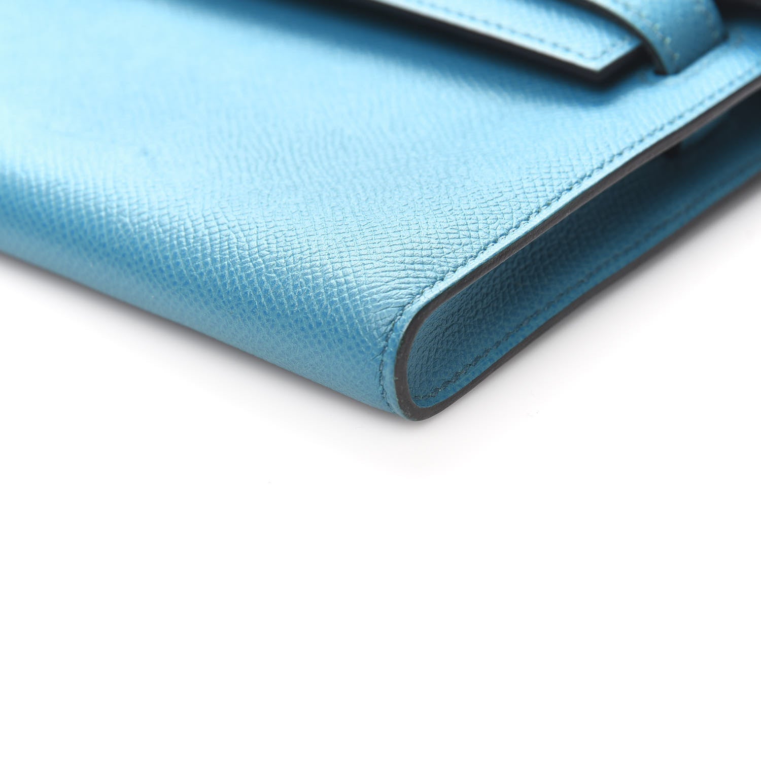 Hermes Epsom Kelly Cut Clutch Pochette Turquoise 9 of 10