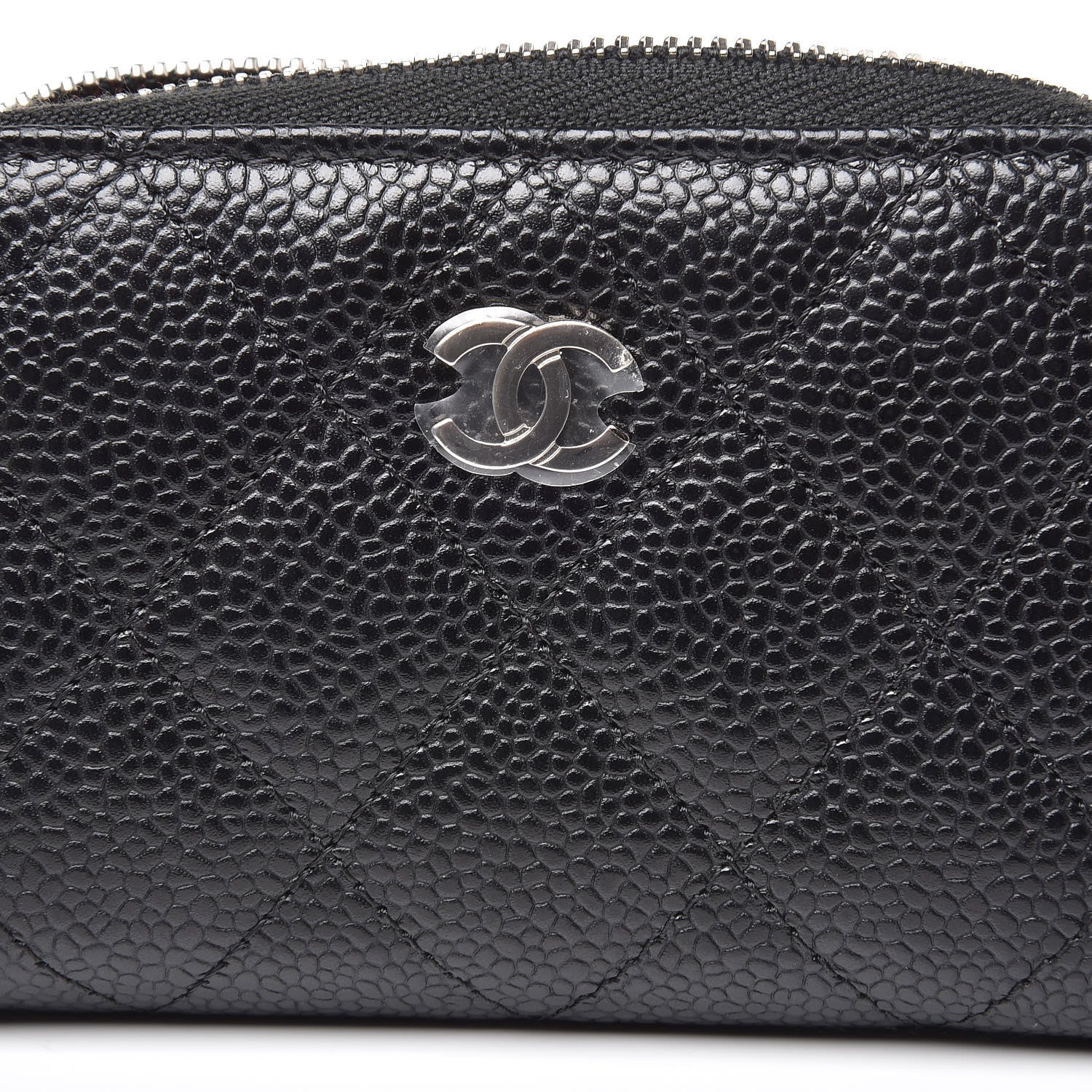 Chanel Caviar Quilted Zip Coin Purse Black 8 of 9