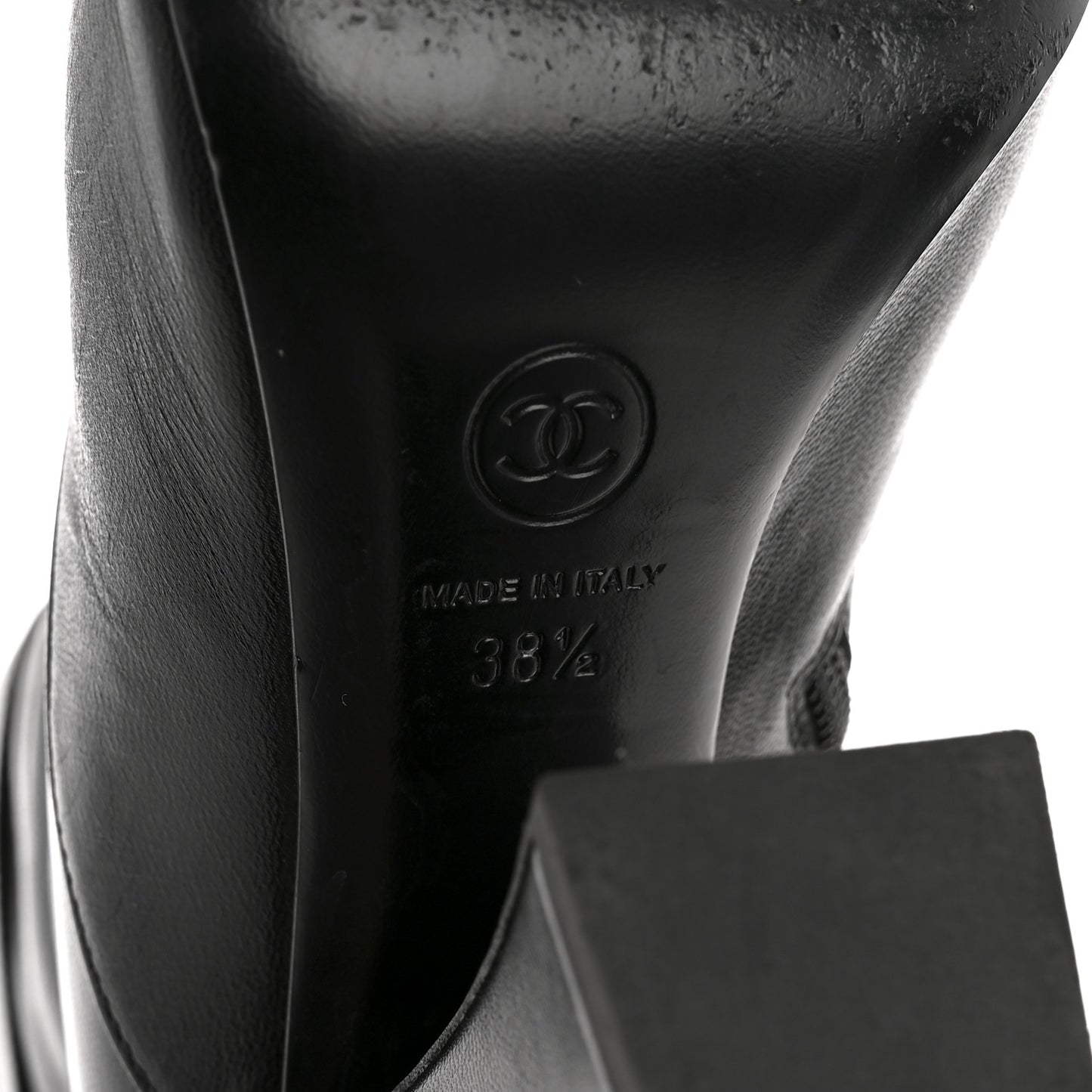 Goatskin Pearl Cap Toe Boots 38.5 Black
