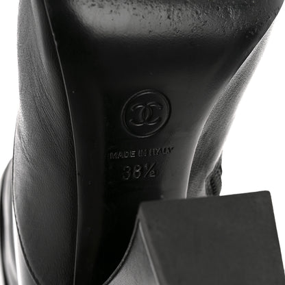 Chanel Goatskin Pearl Cap Toe Boots 38.5 Black 8 of 10
