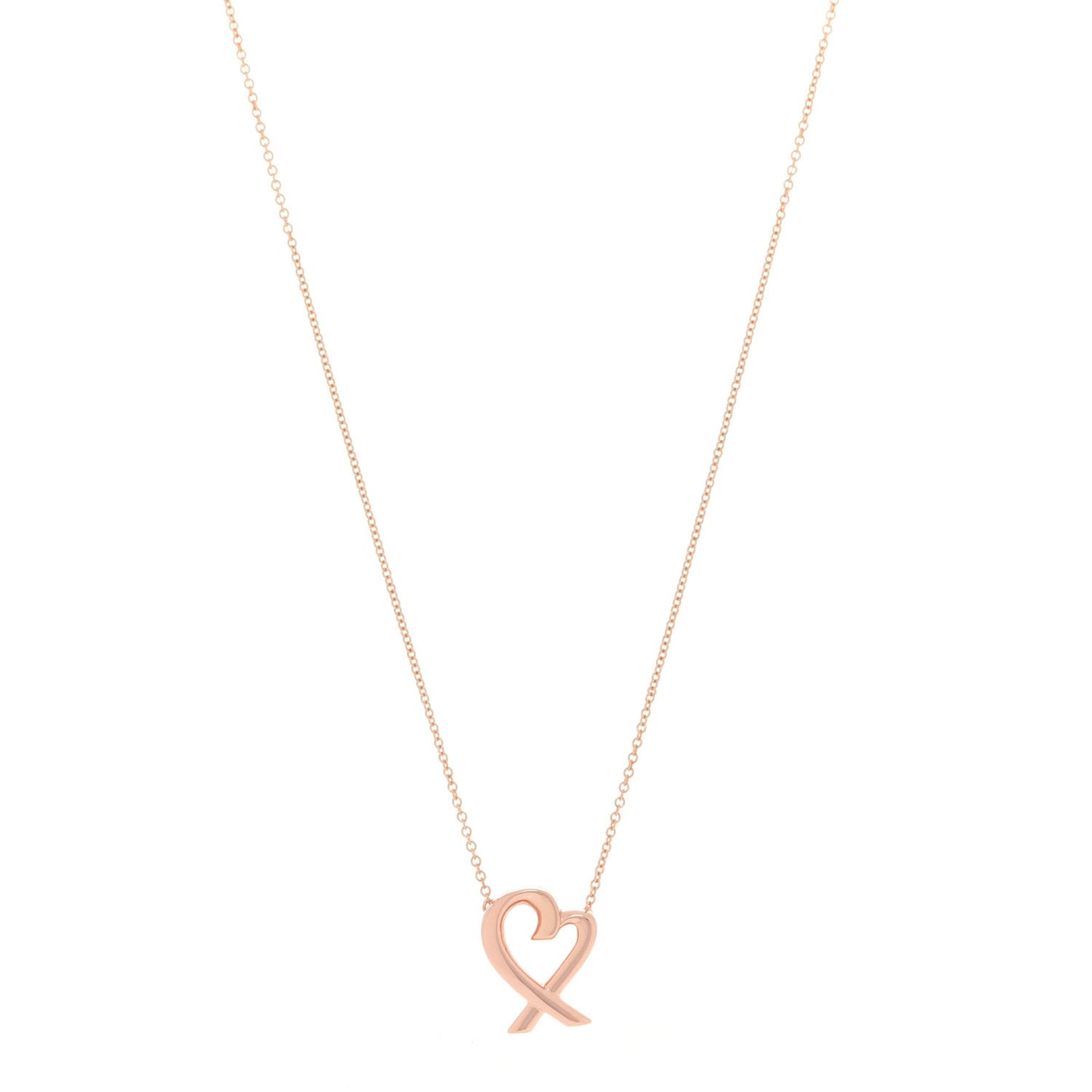 18K Rose Gold Small Paloma Picasso Loving Heart Pendant Necklace