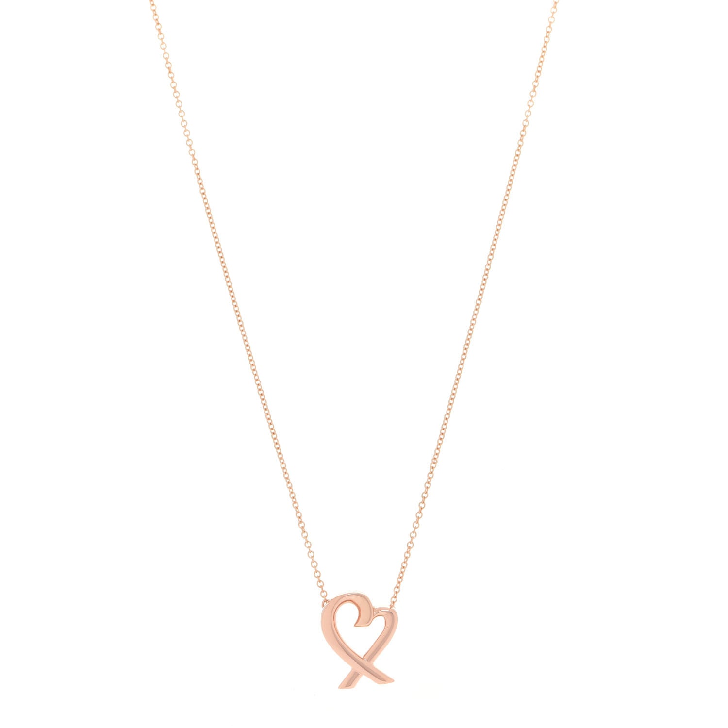Tiffany 18K Rose Gold Small Paloma Picasso Loving Heart Pendant Necklace 1 of 6