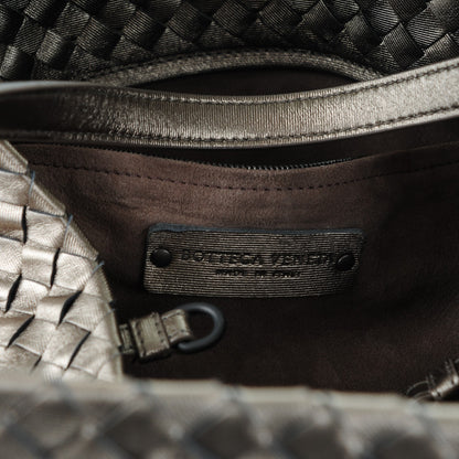 Bottega Veneta Metallic Grosgrain Intrecciato Medium A Shape Seamless Tote Fume 6 of 8