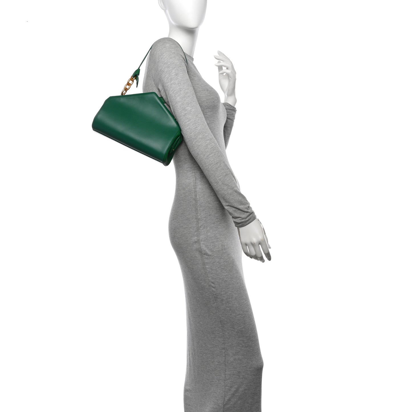 Calfskin Tip Clutch Racing Green