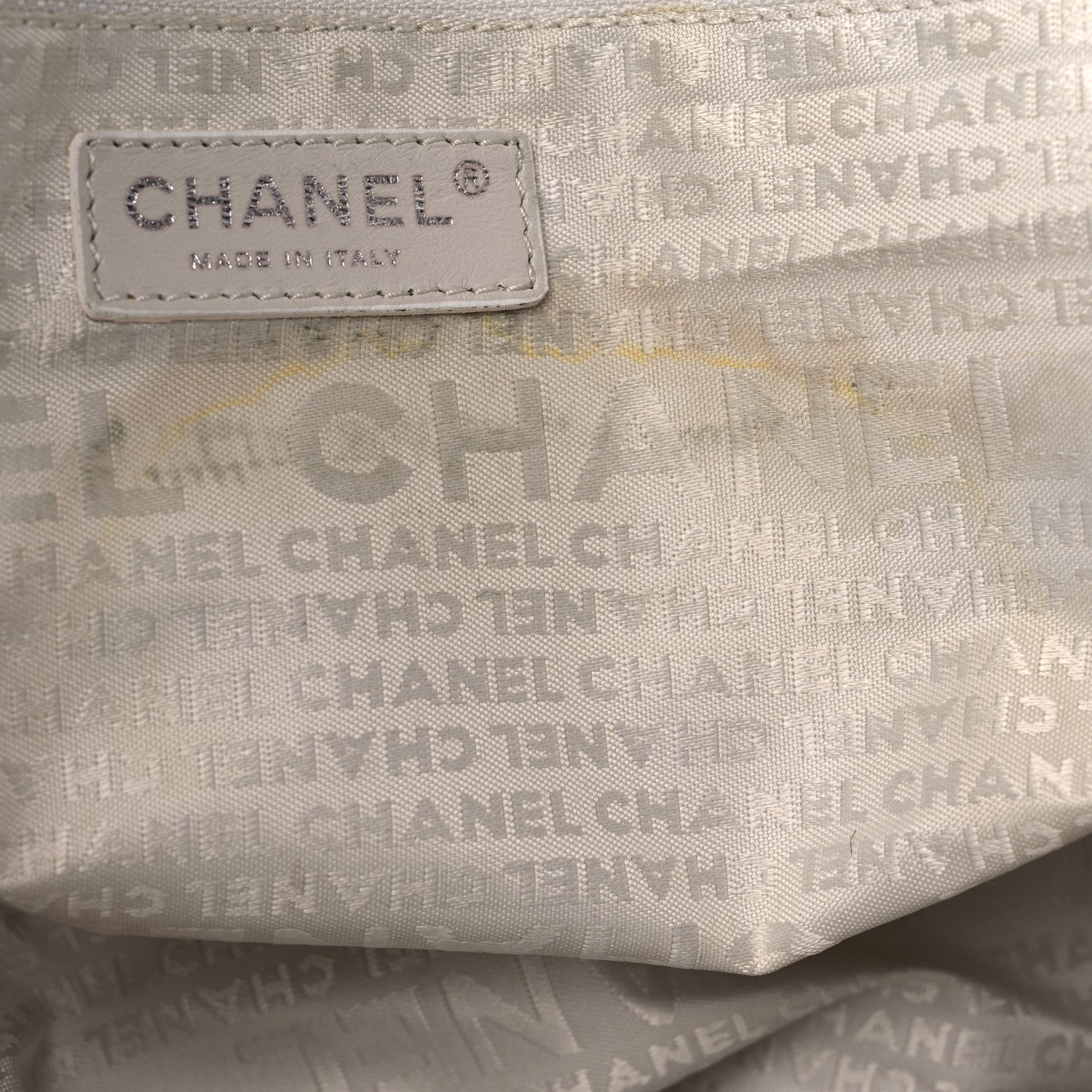 Chanel Distressed Lambskin Vintage Ligne Lady Braid XL Tote White 11 of 18
