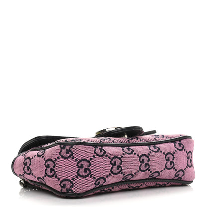 Gucci Monogram Multicolor Matelasse Diagonal Super Mini GG Marmont Shoulder Bag Pink Blue 4 of 12