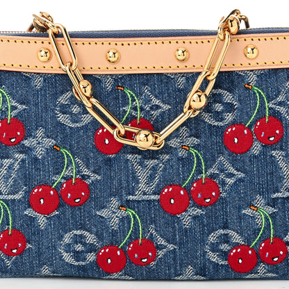 Louis Vuitton LV X TM Monogram Denim Cerises Pochette Accessories Blue 7 of 10