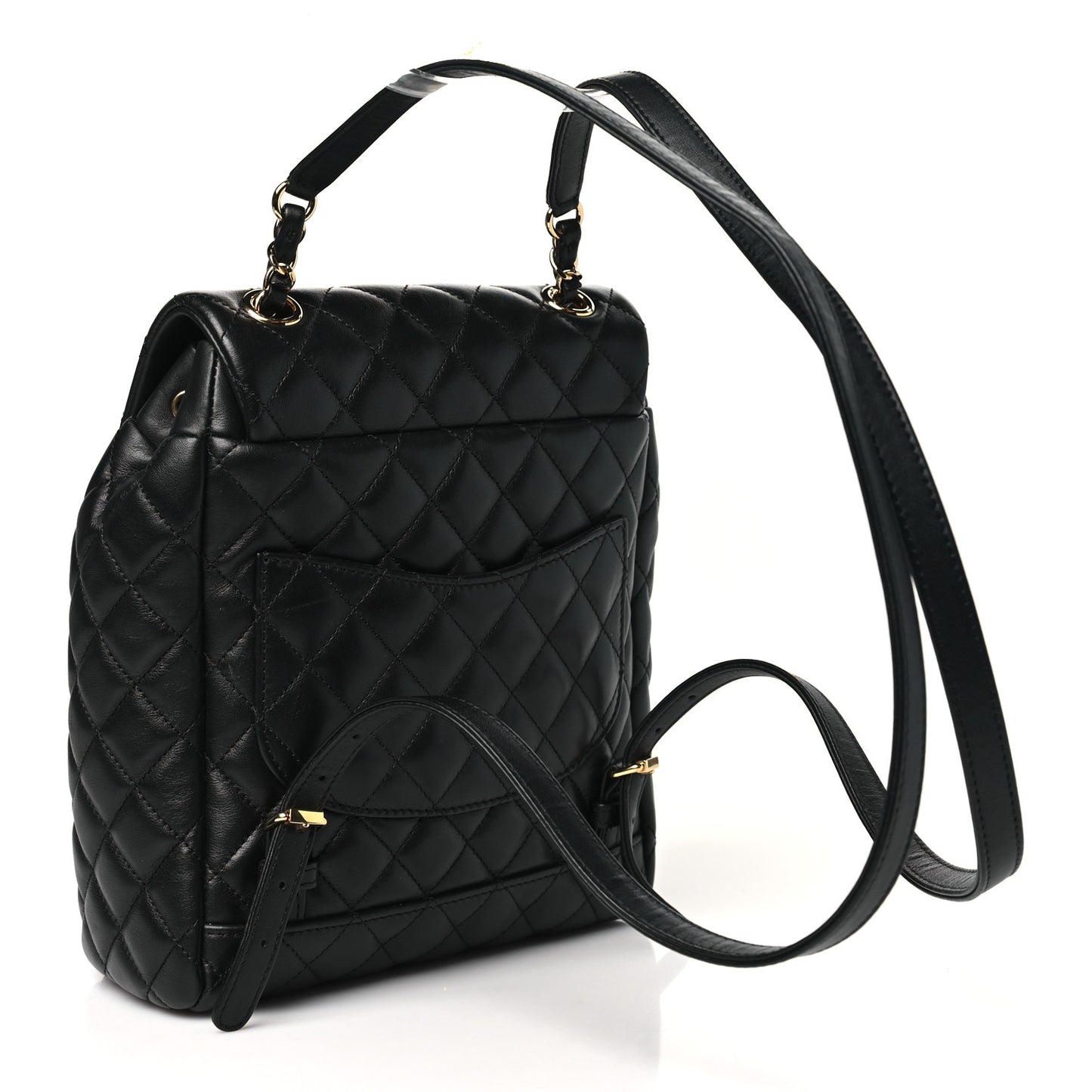 Lambskin Quilted Small Urban Spirit Backpack Black