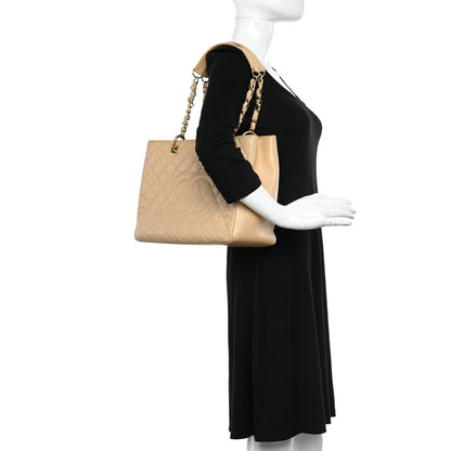 Chanel Caviar Quilted Grand Shopping Tote GST Beige Clair 2 of 14