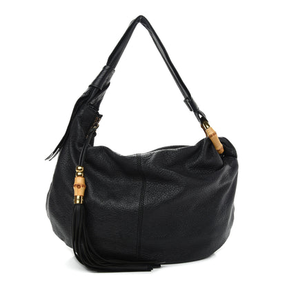 Gucci Pebbled Calfskin Medium Jungle Hobo Black 1 of 11