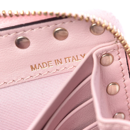 Valentino Garavani Calfskin Rockstud Zip Around Wallet Water Rose 7 of 9