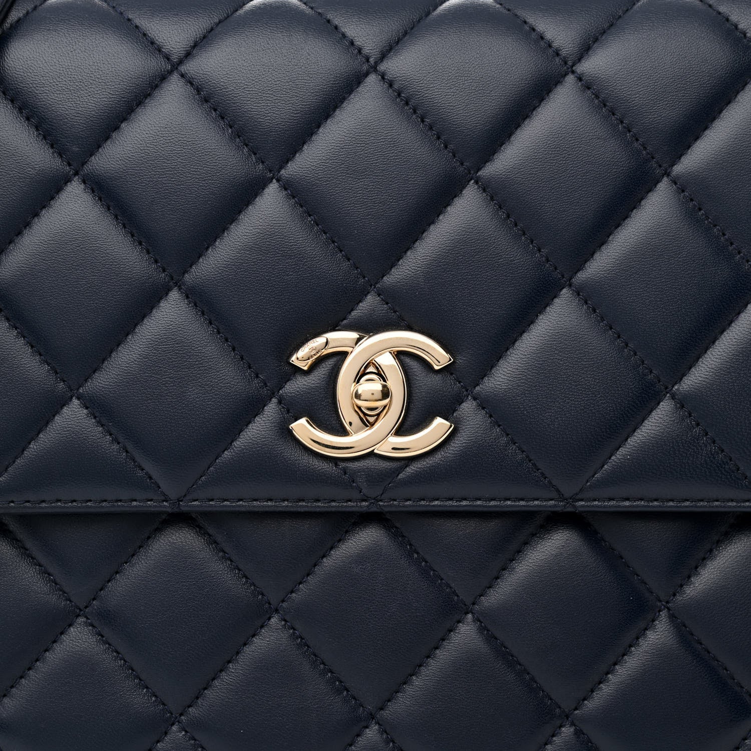 Chanel Lambskin Quilted Large Trendy CC Flap Dual Handle Bag Navy Blue 8 of 11
