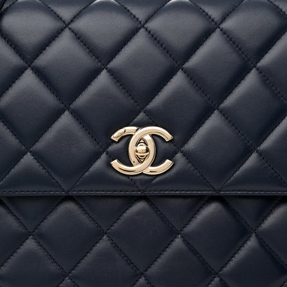 Chanel Lambskin Quilted Large Trendy CC Flap Dual Handle Bag Navy Blue 8 of 11
