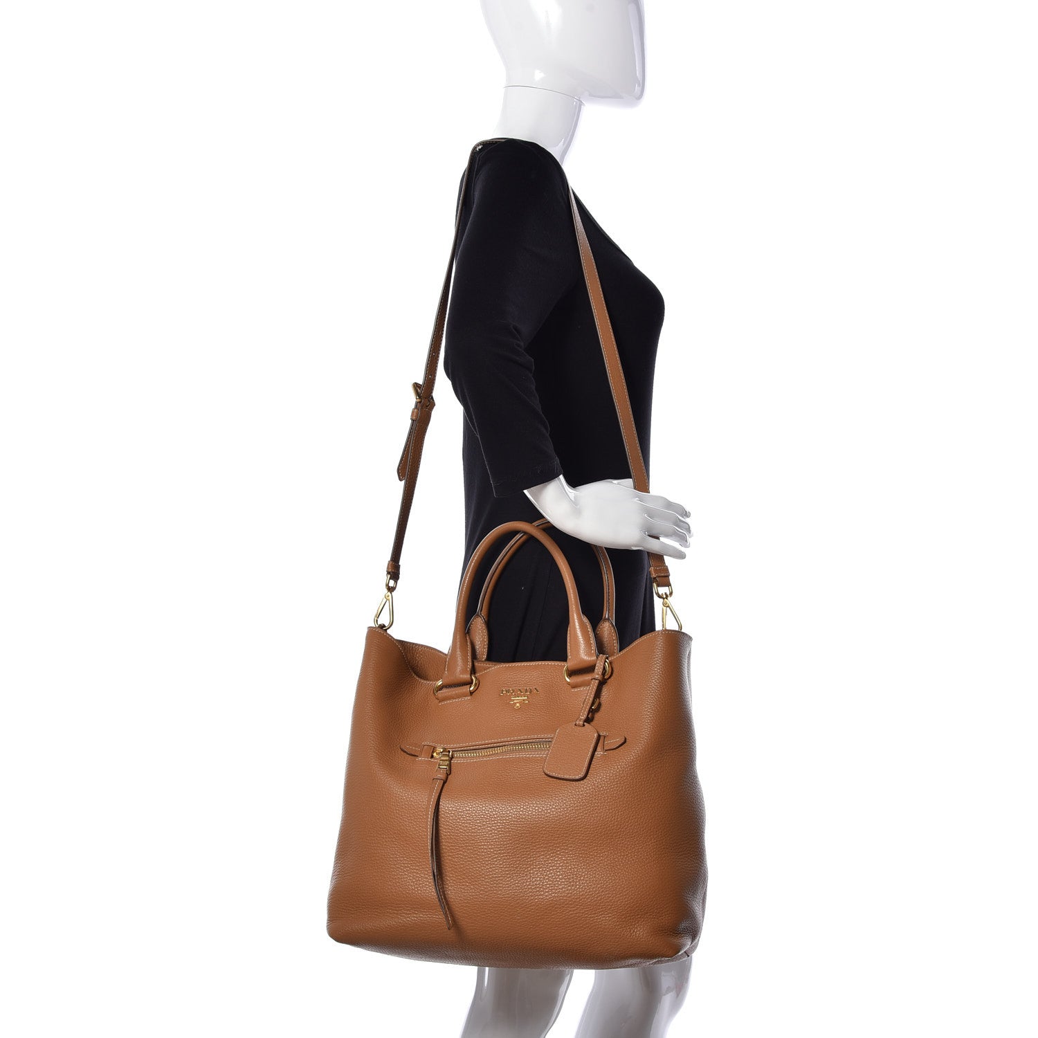 Prada Vitello Daino Tote Caramel 2 of 8