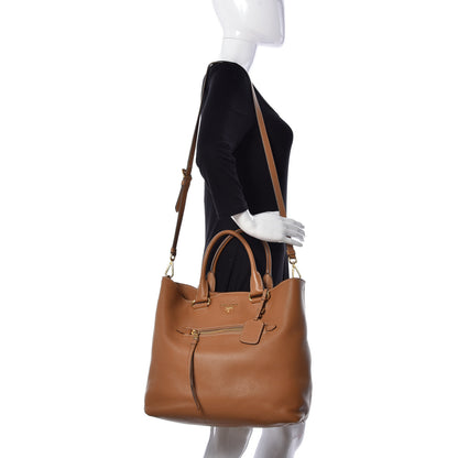 Prada Vitello Daino Tote Caramel 2 of 8