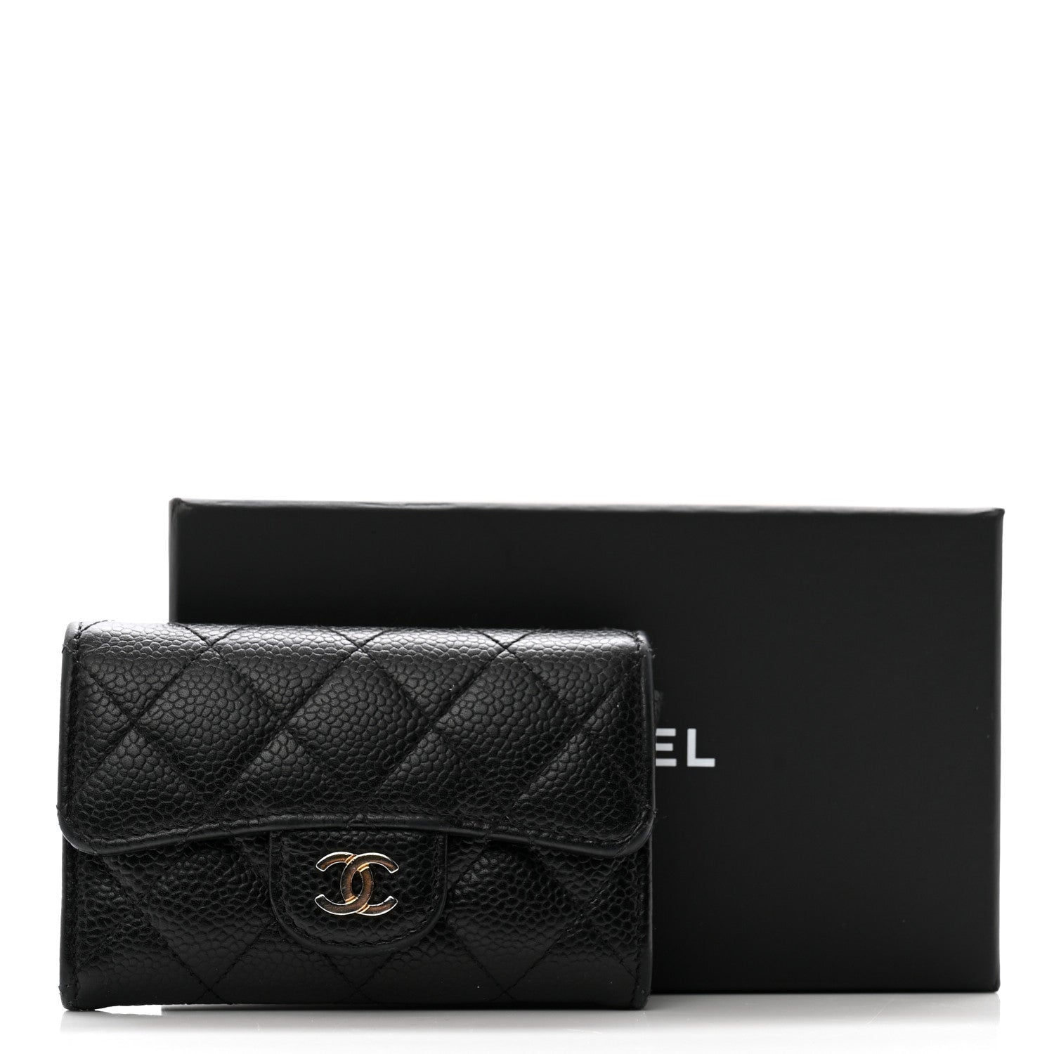 Chanel Caviar Quilted Flap Card Holder Wallet Black 10 of 10