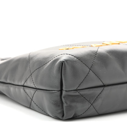 Chanel Shiny Calfskin Quilted Mini Chanel 22 Dark Grey 8 of 9