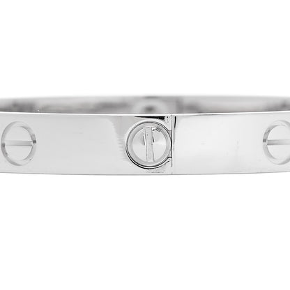 Cartier 18K White Gold 4 Diamond LOVE Bracelet 16 5 of 9