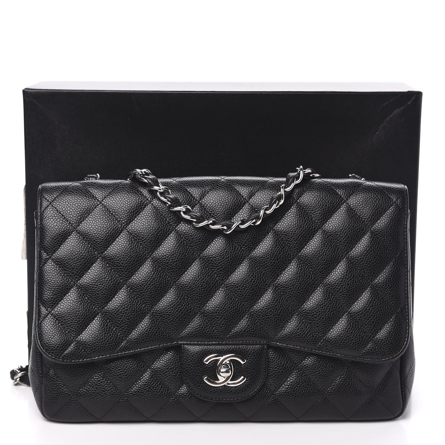 Caviar Quilted Jumbo Single Flap Black