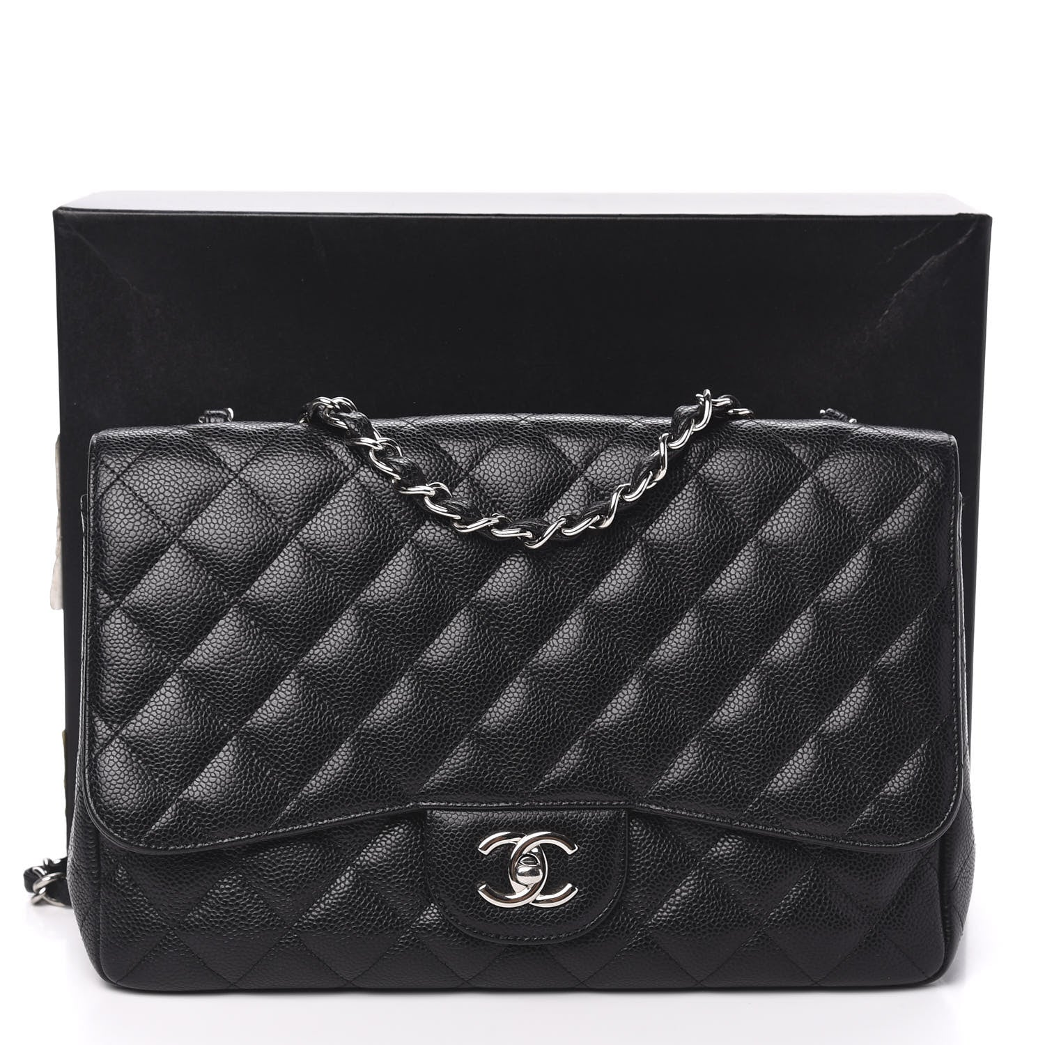 Chanel Caviar Quilted Jumbo Single Flap Black 11 of 11