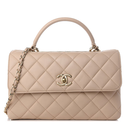Chanel Lambskin Quilted Medium Trendy CC Flap Dual Handle Bag Beige 1 of 8