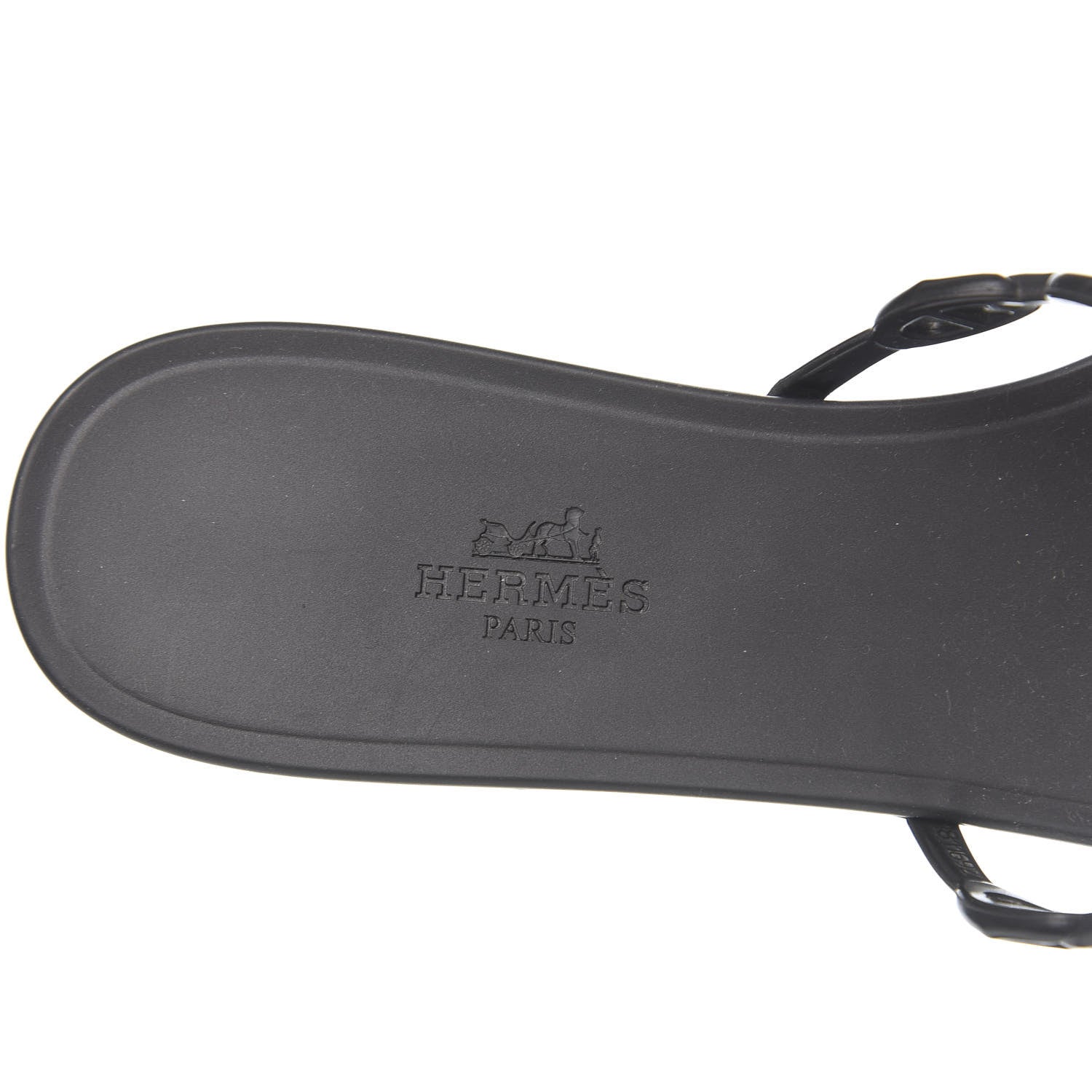 Hermes Rubber Chaine d'Ancre Rivage Sandals 40 Black 6 of 8