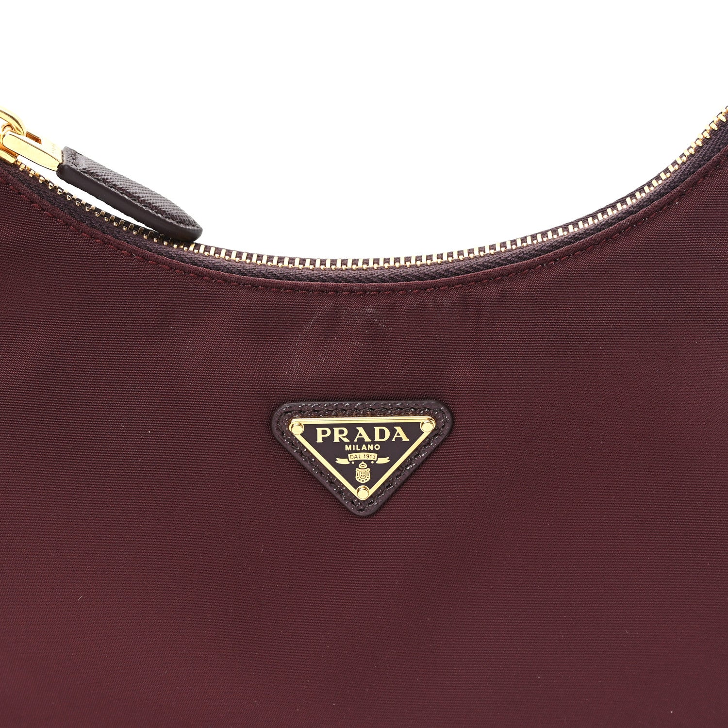 Prada Tessuto Nylon Saffiano Mini Re-Edition 2005 Bag Bordeaux 7 of 9