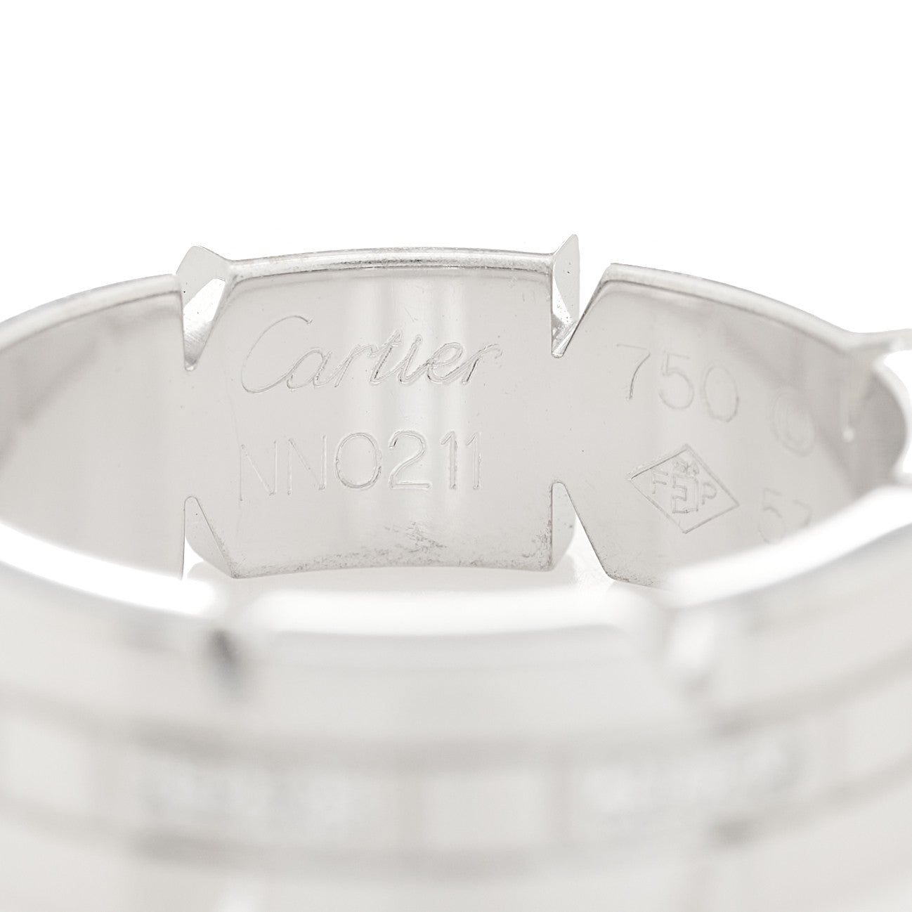 Cartier 18K White Gold Diamond Tank Francaise Band Ring 53 6.5 5 of 5