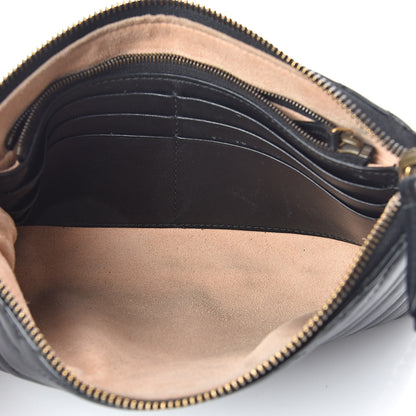 Gucci Calfskin Matelasse Mini GG Marmont Chain Bag Black 5 of 10
