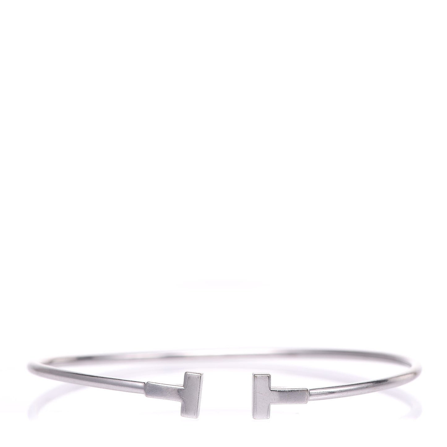 18K White Gold Narrow T Wire Bracelet