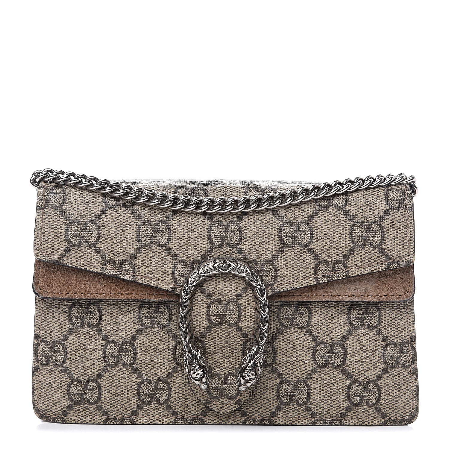 Gucci GG Supreme Monogram Super Mini Dionysus Shoulder Bag Taupe 1 of 11
