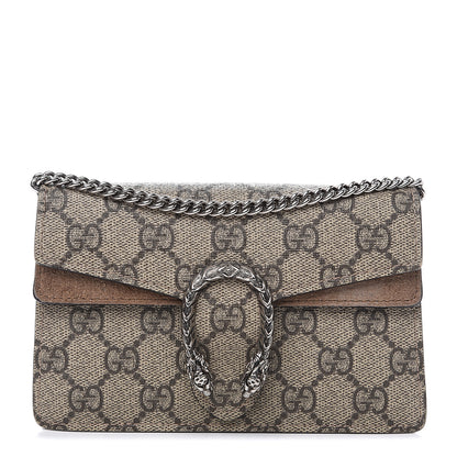 Gucci GG Supreme Monogram Super Mini Dionysus Shoulder Bag Taupe 1 of 11